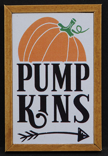 Pumpkins with Arrow Picture, Oak Frame